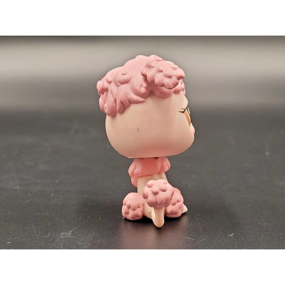 Littlest Pet Shop LPS Pink French Poodle Hasbro Dog Figure Brown Eyes - Picture 8 of 10